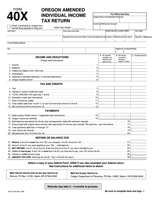 Oregon State Tax Forms Printable Printable Forms Free Online