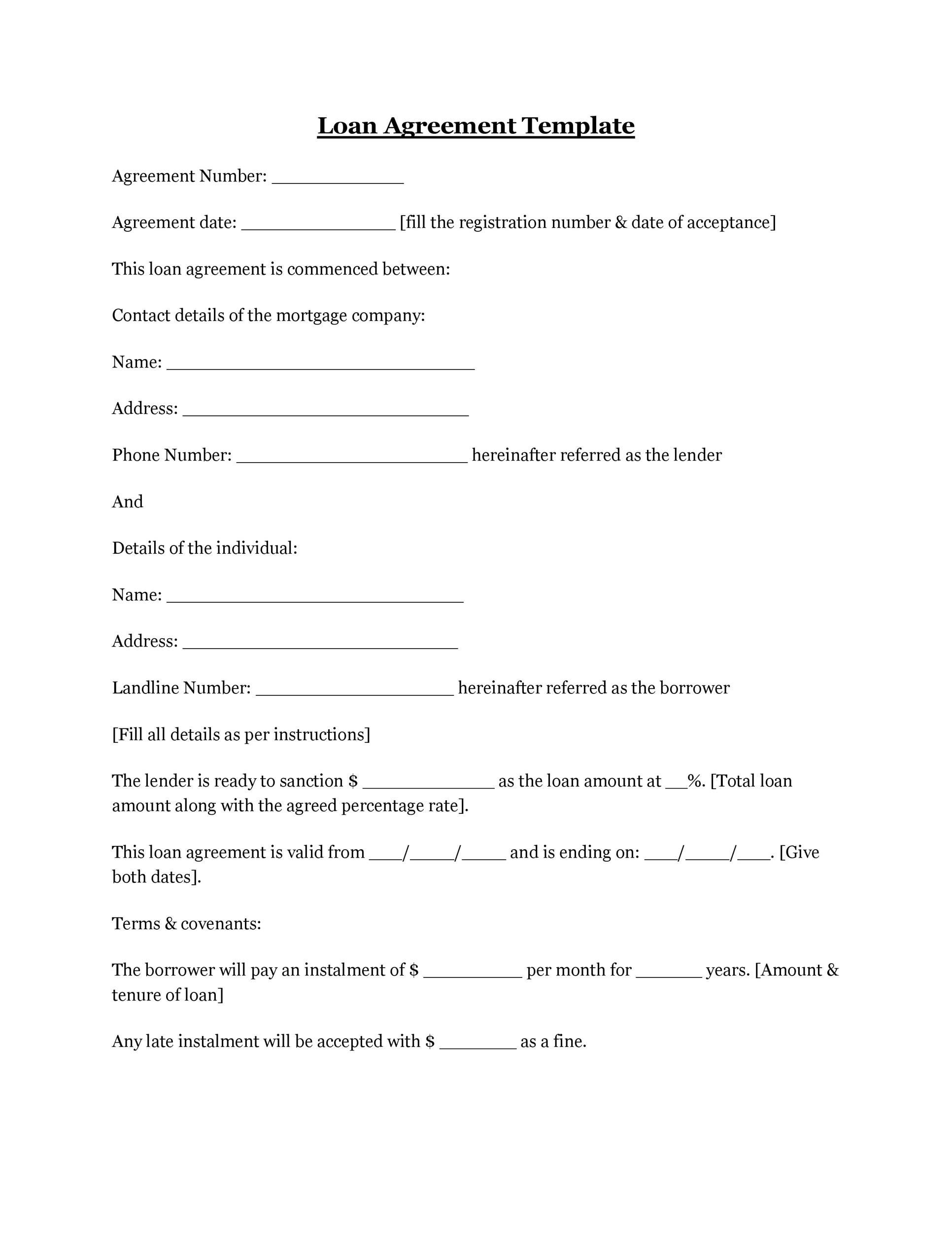 Pawn Agreement Template Pawn Agreement Template