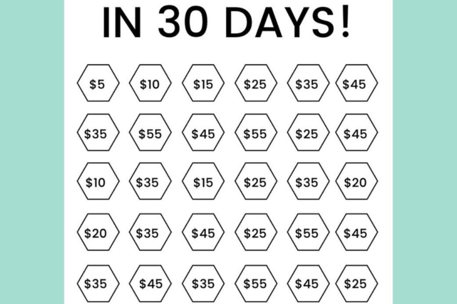 Pdf Printable Money Saving Chart