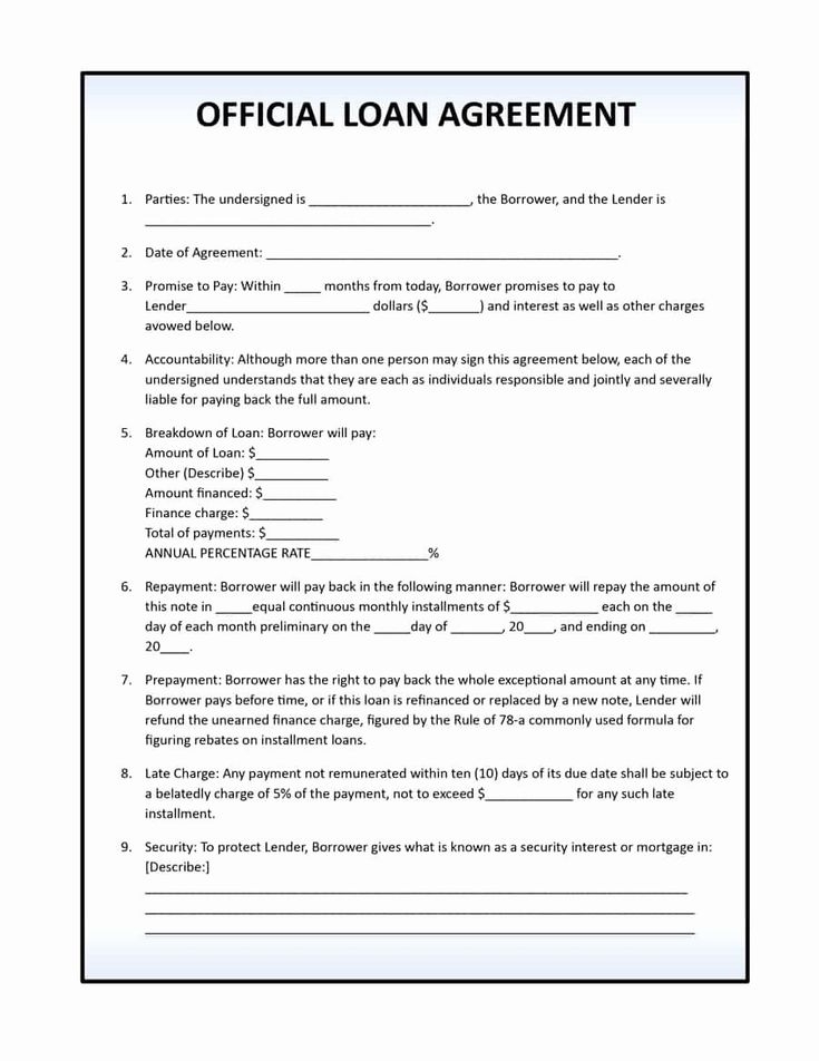 Personal Loan Contract Template Lovely 40 Free Loan Agreement Templates 