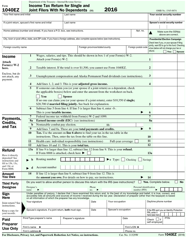 Printable 2016 Tax Forms TUTORE ORG Master Of Documents