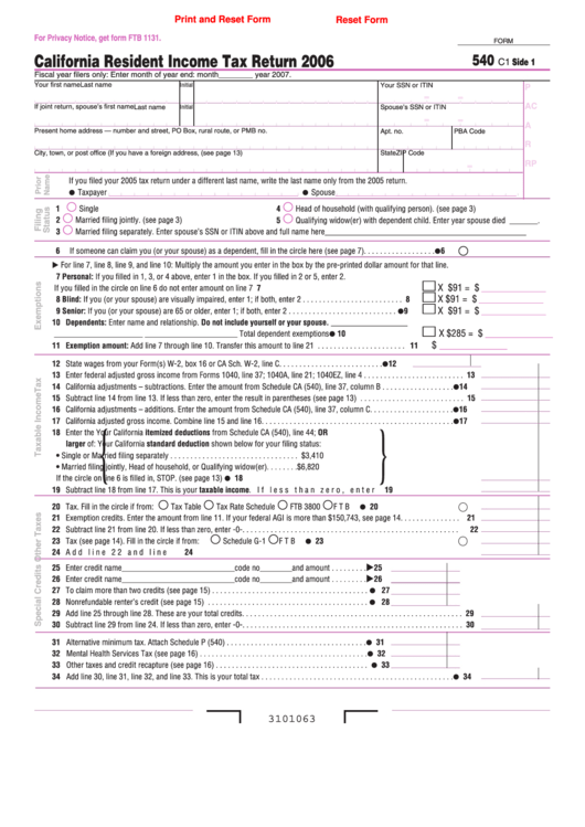 Printable 540 Form Printable Forms Free Online