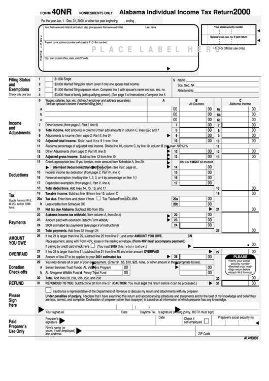Printable Alabama Income Tax Forms Printable Forms Free Online