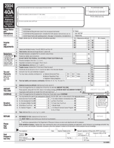 Printable Alabama State Tax Form 40 Fillable Form 2025