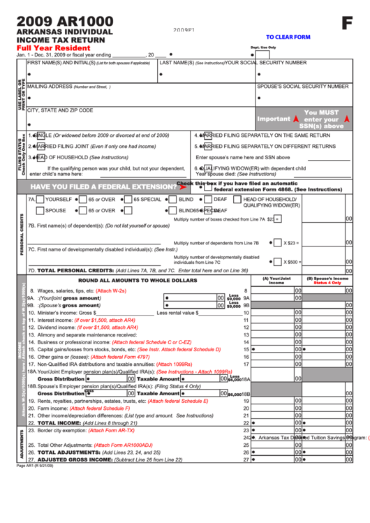Printable Arkansas Income Tax Forms Printable Forms Free Online