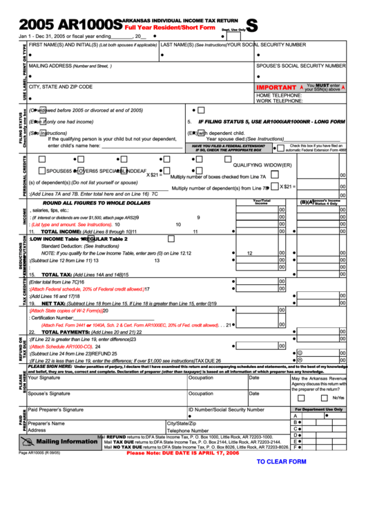 Printable Arkansas State Income Tax Forms Printable Forms Free Online
