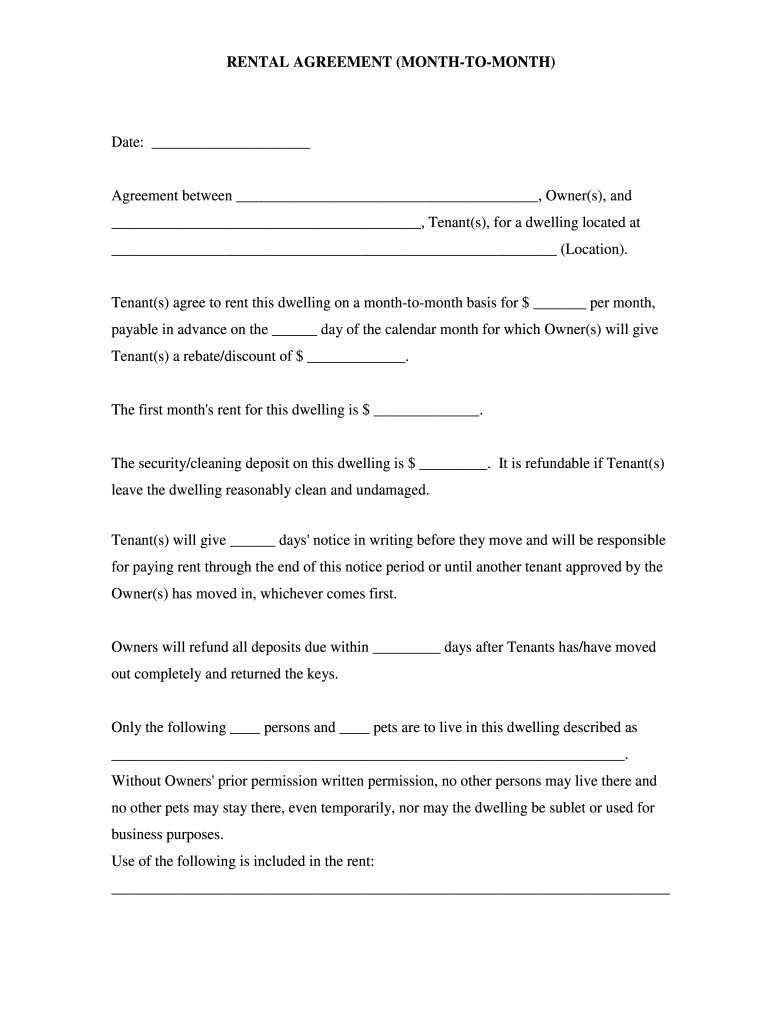 Printable Basic Rental Agreement Fillable Customize And Print