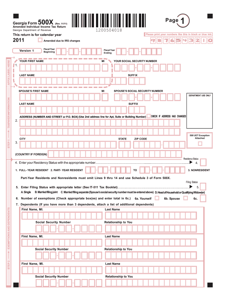 Printable Blank Georgia Income Tax Forms Printable Forms Free Online