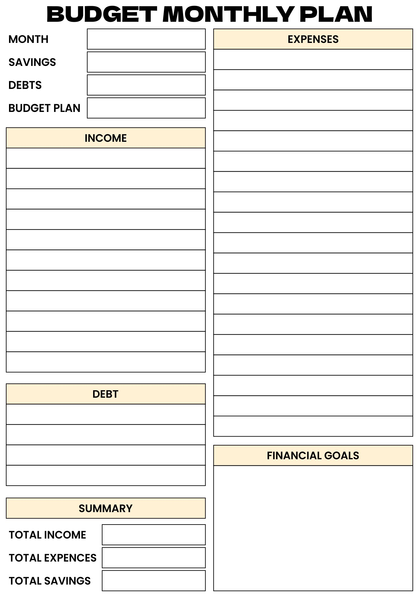 Printable Blank Income And Expenditure Form Printable Forms Free Online