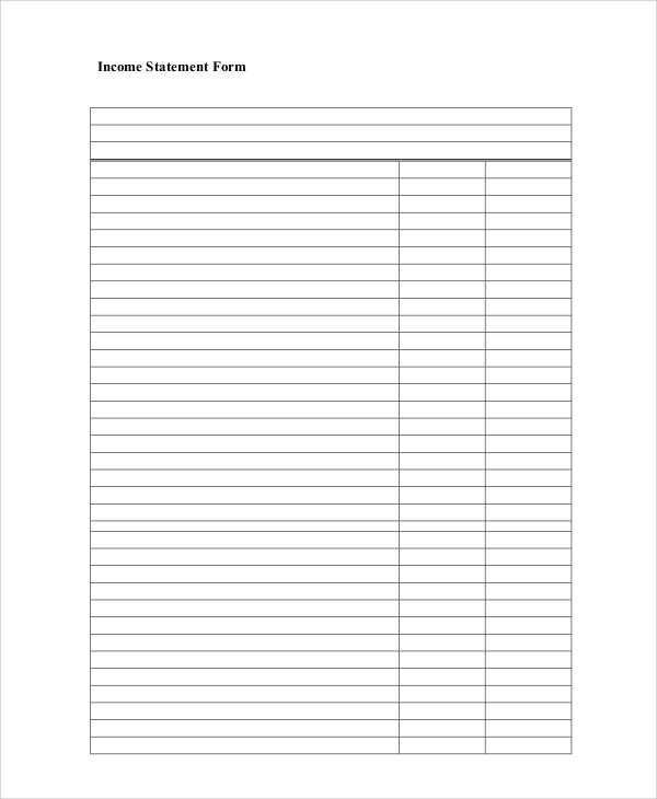 Printable Blank Income Statement Template Printable Templates