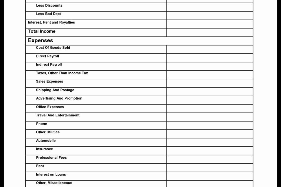 Printable Blank Income Statement Template Printable Templates