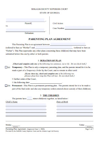Printable Co Parenting Agreement Template Printable W Vrogue co