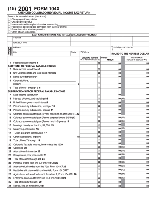 Printable Colorado Income Tax Forms Printable Forms Free Online
