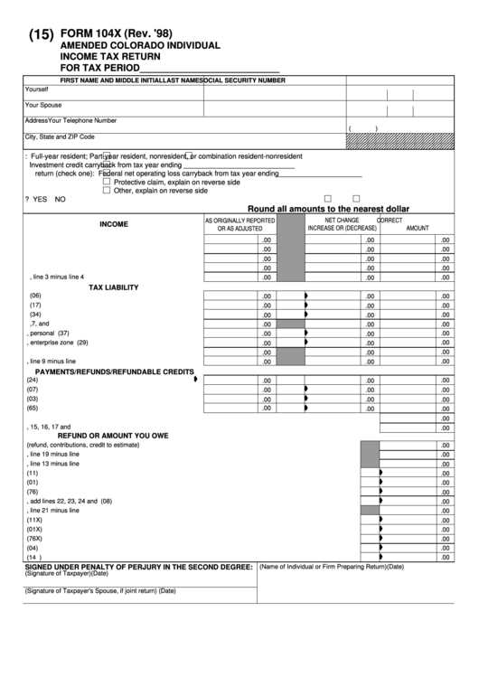 Printable Colorado Income Tax Forms Printable Forms Free Online