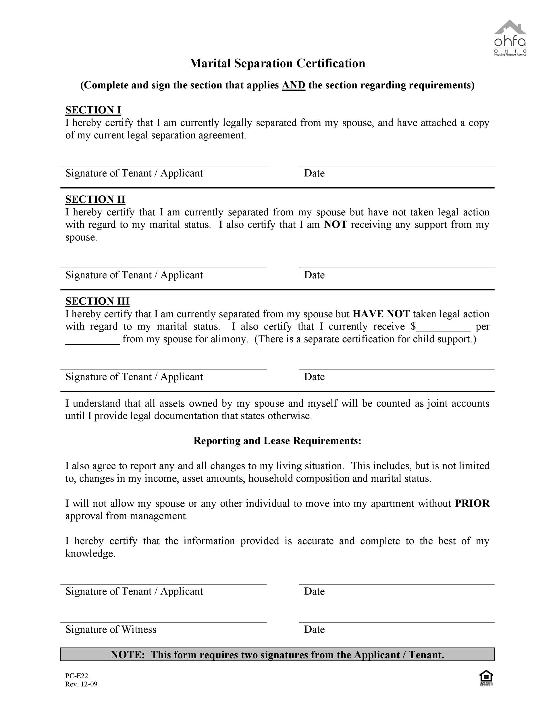 Printable Do It Yourself Separation Agreement Printable Form 