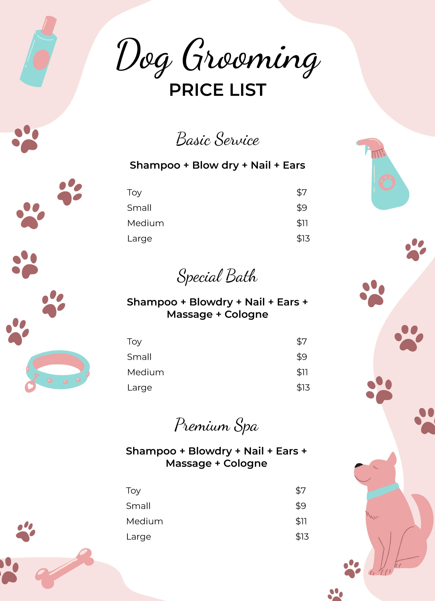 Printable Dog Grooming Business Forms Printable Forms Free Online