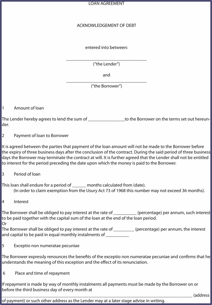 Printable Equipment Loan Agreement Template Form Resume Examples 