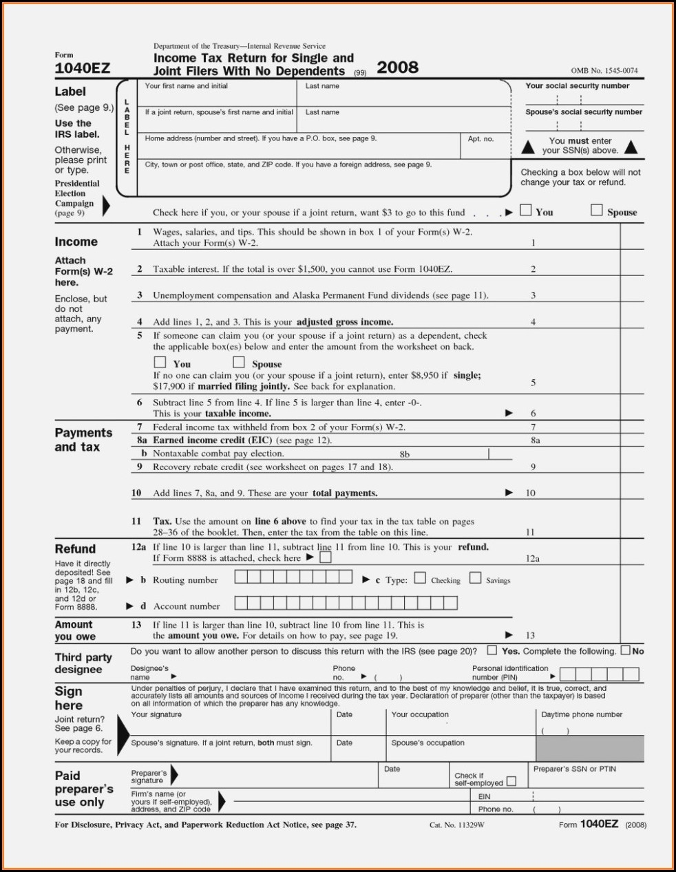 Printable Federal Tax Forms 1040ez Form Resume Examples e79Qn1gYkQ