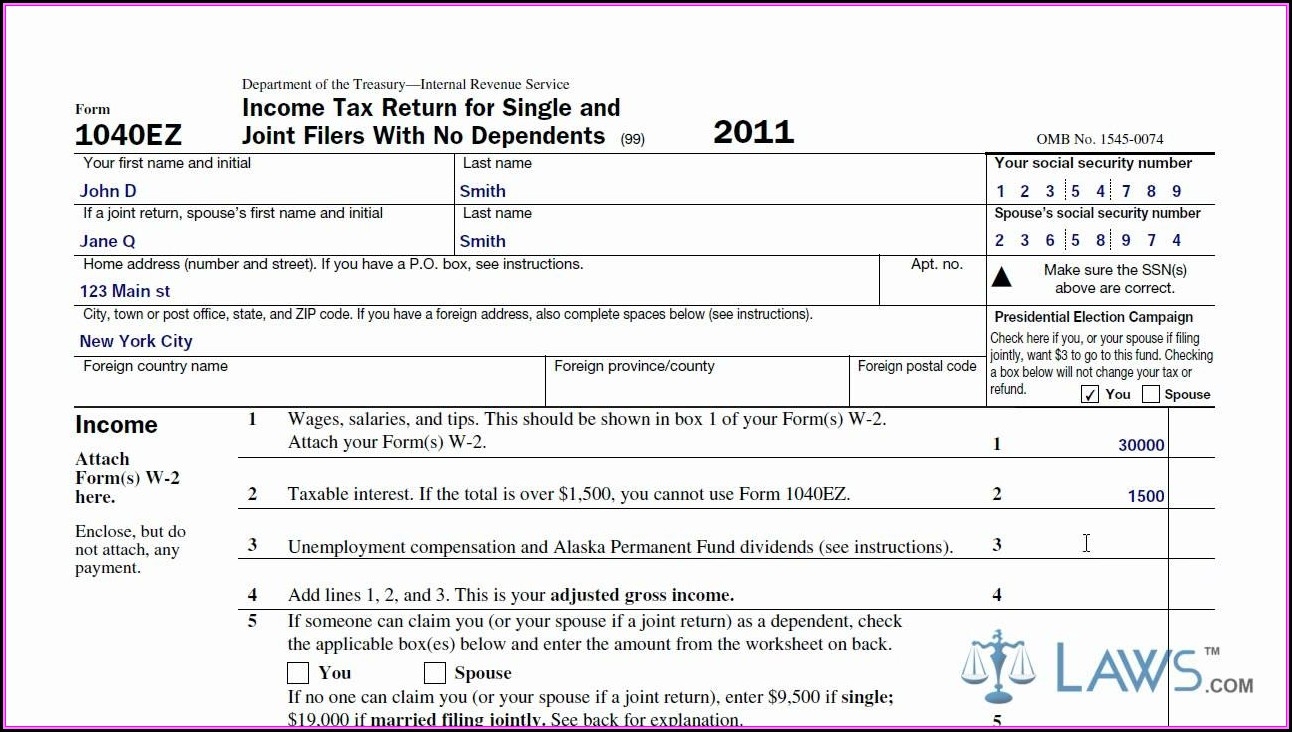 Printable Federal Tax Forms 1040ez Form Resume Examples e79Qn1gYkQ