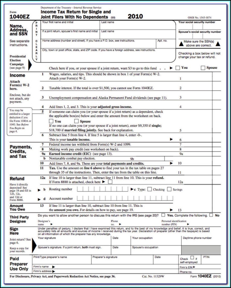 Printable Federal Tax Forms Printable Forms Free Online