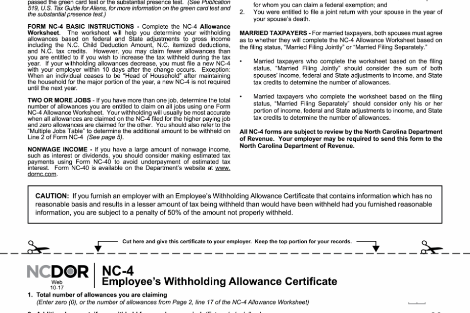 Printable Forms For Nc Tax Returns Printable Forms Free Online