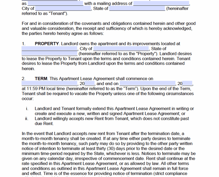 Printable Free Apartment Rental Agreement Forms Printable Forms Free