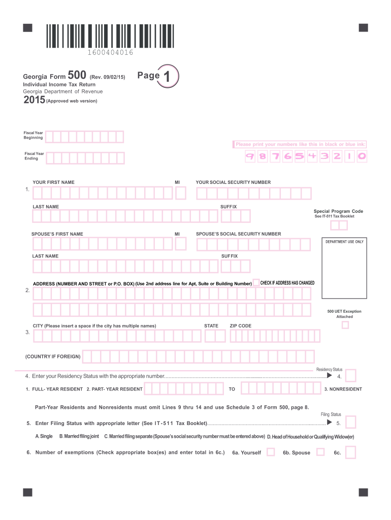 Printable Ga Income Tax Form Printable Forms Free Online