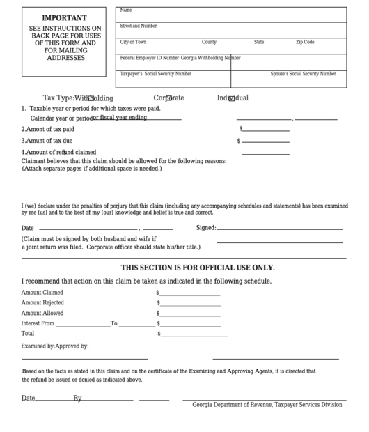 Printable Georgia Income Tax Forms Printable Forms Free Online