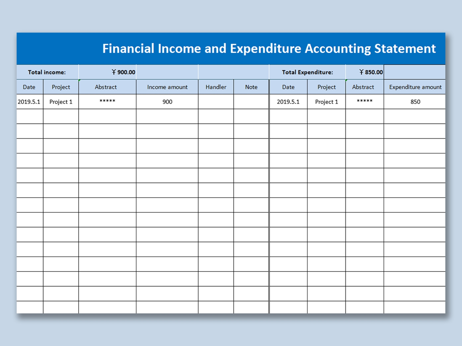 Printable Income And Expenditure Form Template Printable Forms Free 