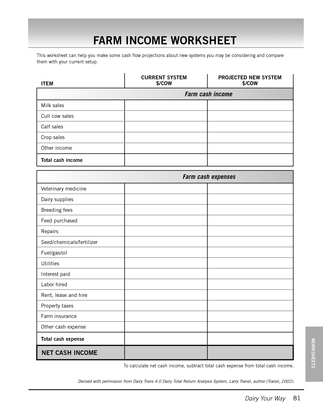 Printable Income And Expense Sheet