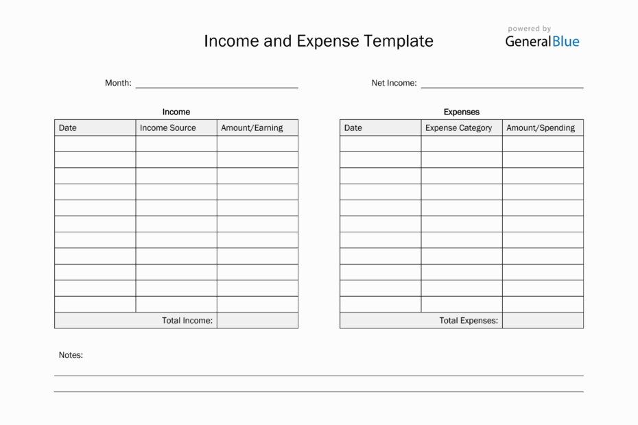 Printable Income And Expense Template In PDF Worksheets Library