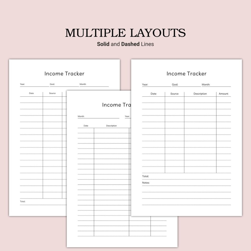 Printable Income Tracker Template