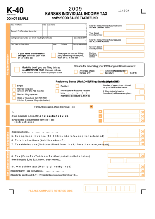 Printable Kansas Income Tax Forms Printable Forms Free Online