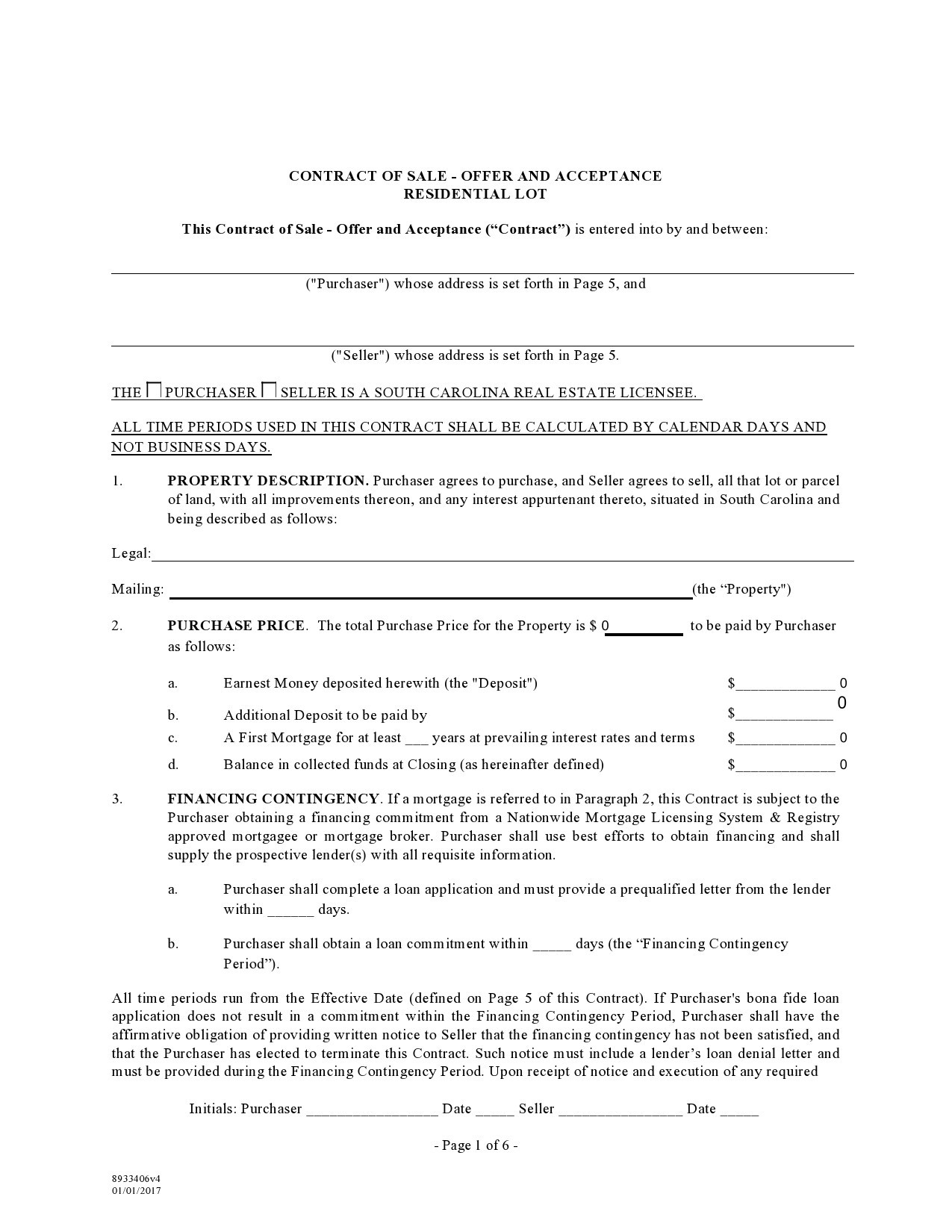 Printable Land Contract Agreement