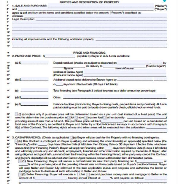 Printable Land Contract Agreement