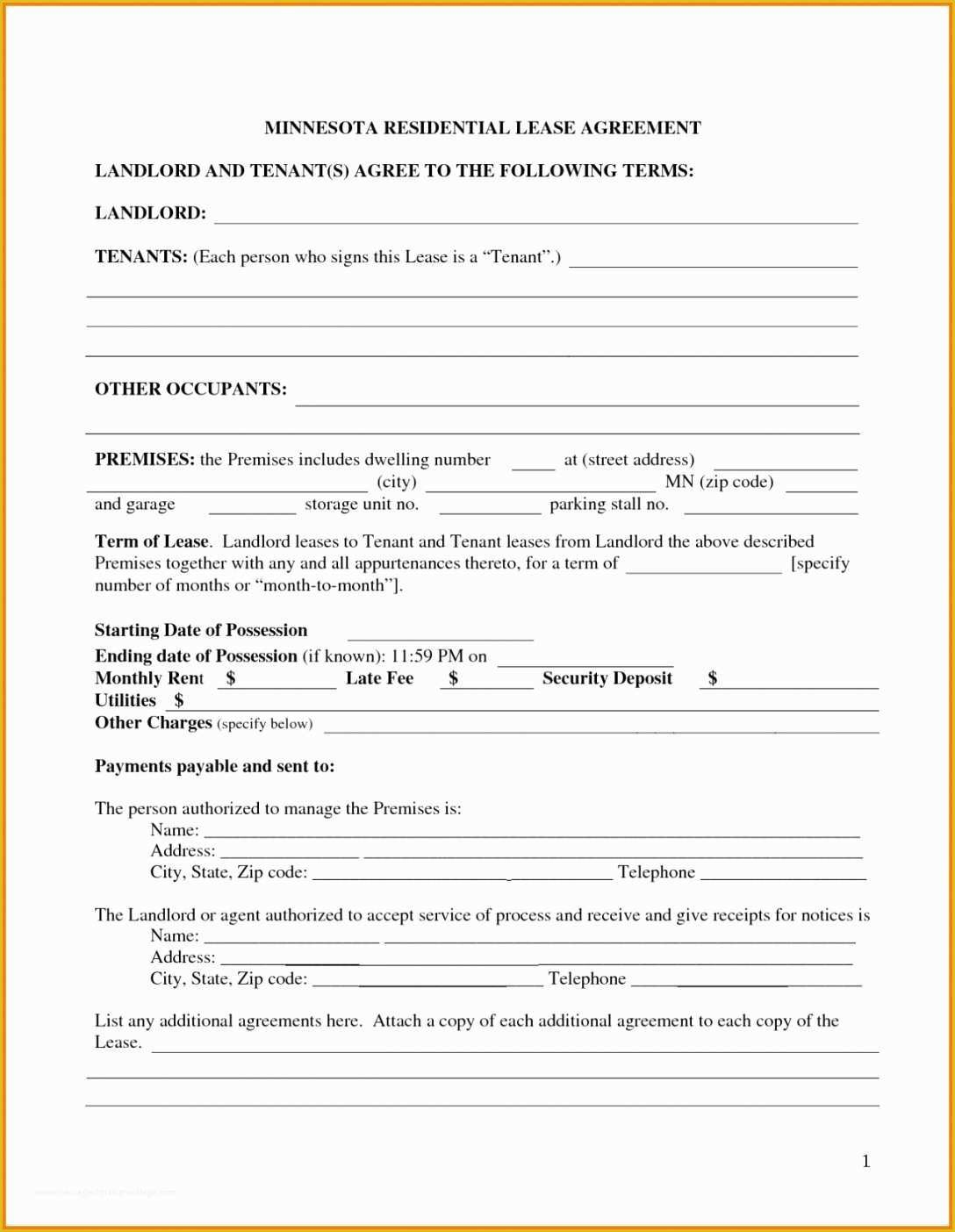 Printable Landlord Tenant Lease Agreement Printable Lease Agreement