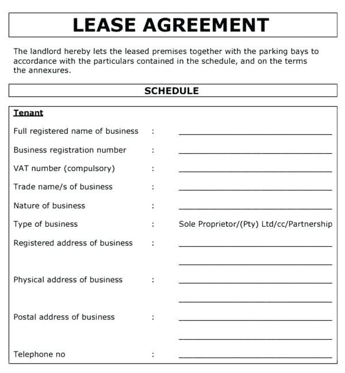 Printable Lease Agreement Contract Free Download And Print For You 
