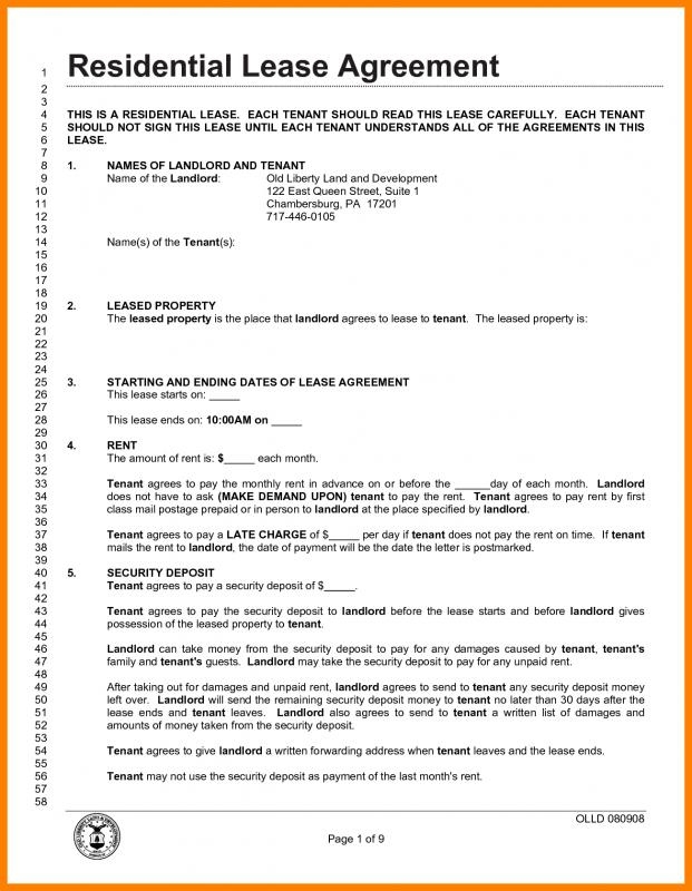 Printable Lease Agreement Form PDF Printable Lease Agreement