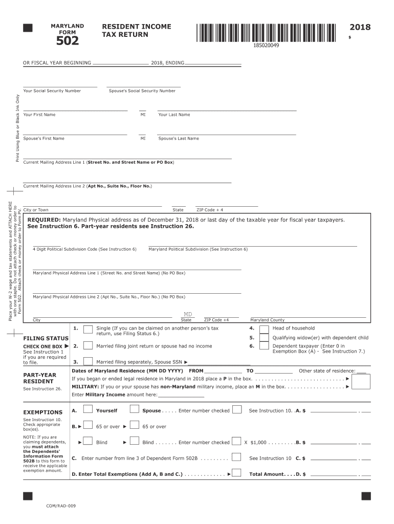 Printable Maryland Tax Forms Printable Forms Free Online