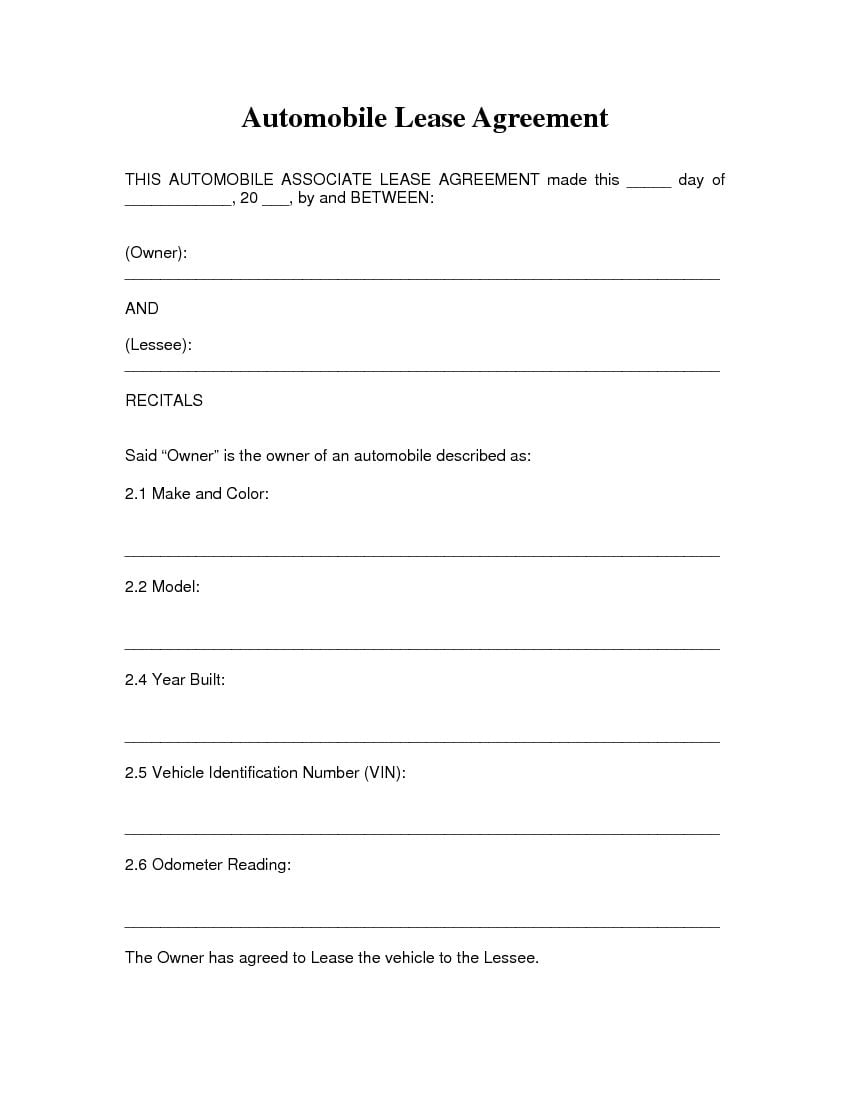 Printable Notarized Lease Agreement