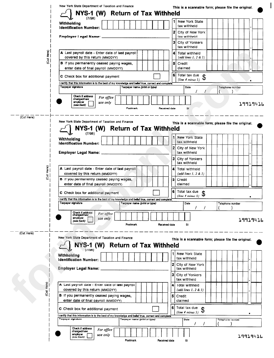 Printable Nys Tax Forms Printable Forms Free Online
