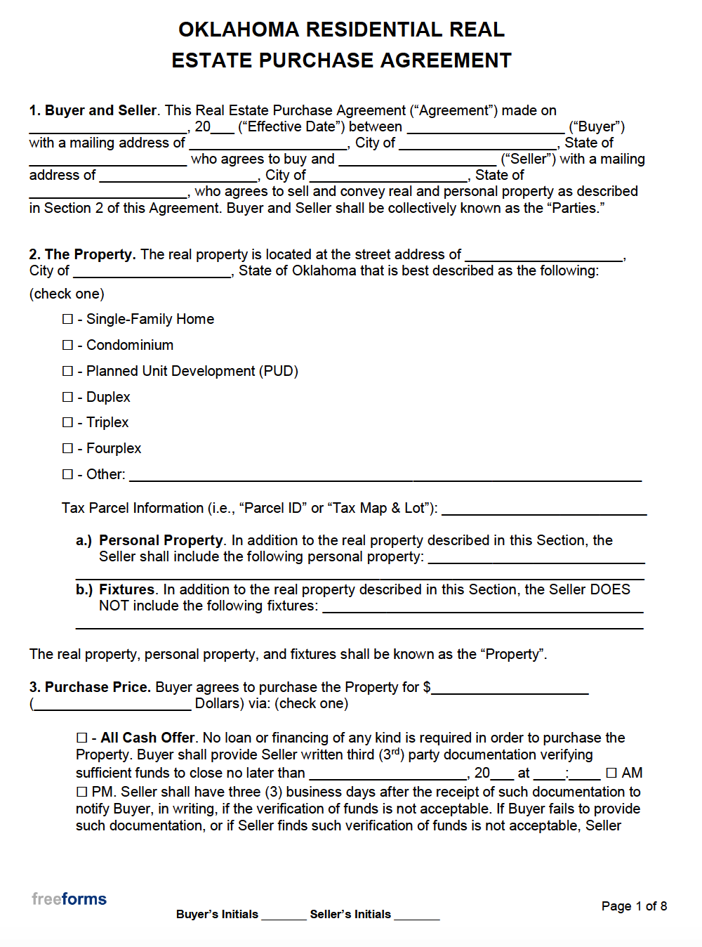 Printable Oklahoma Rental Agreement