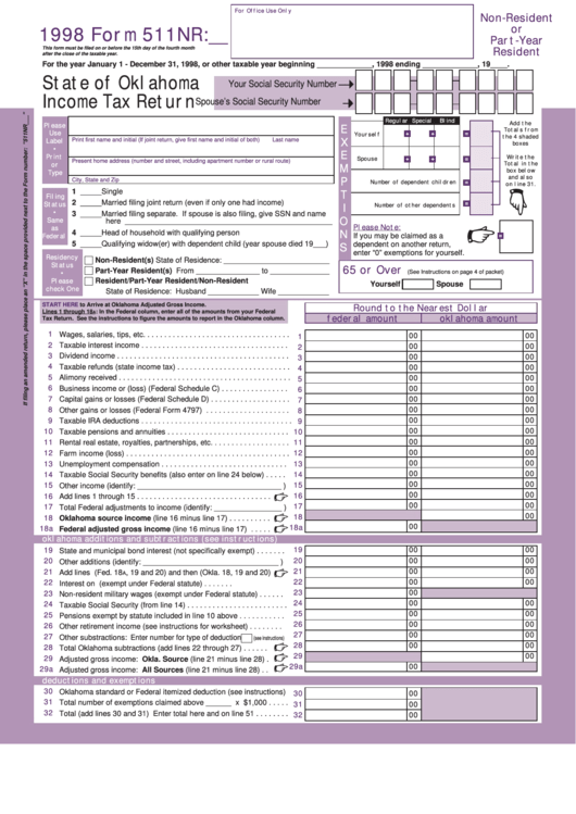 Printable Oklahoma State Income Tax Forms Printable Forms Free Online