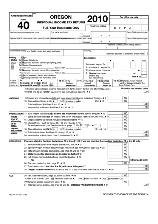 Printable Oregon State Tax Forms Printable Form 2024