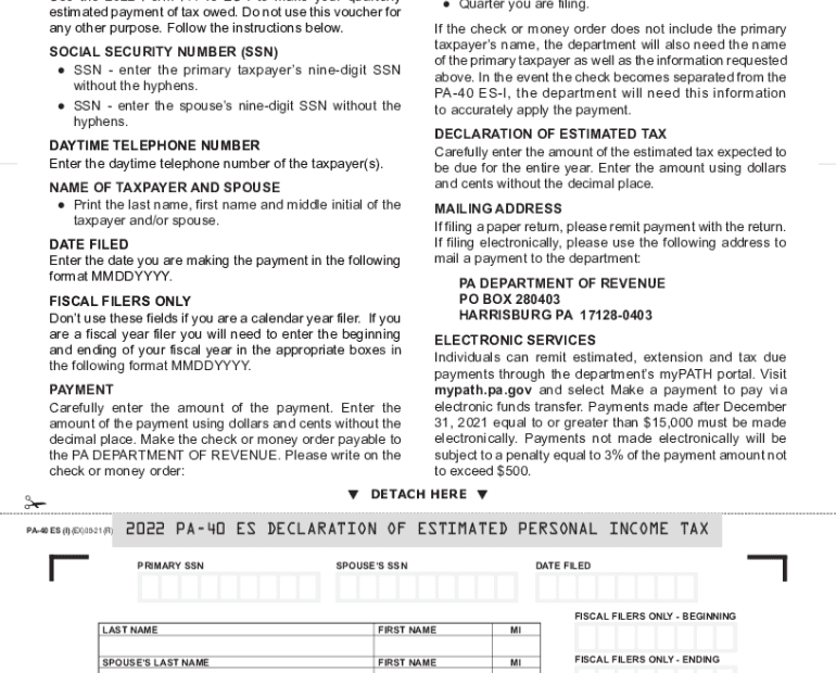 Printable Pa Income Tax Forms 2023 Printable Forms Free Online