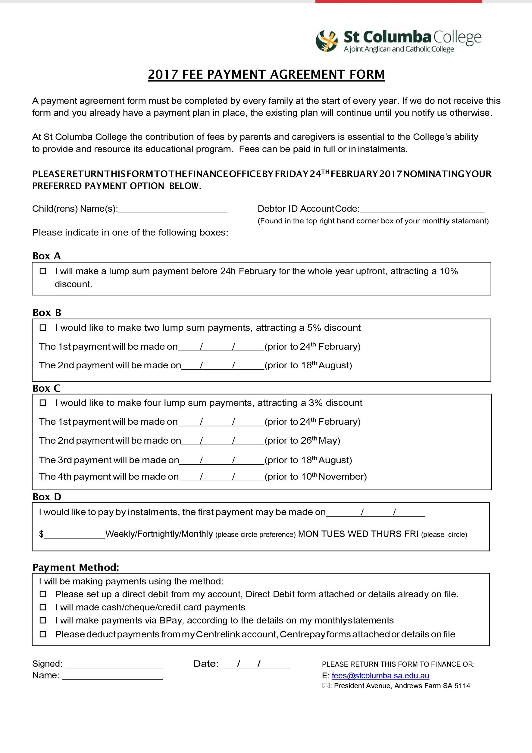 Printable Payment Agreement Form Printable Payment Agreement Form