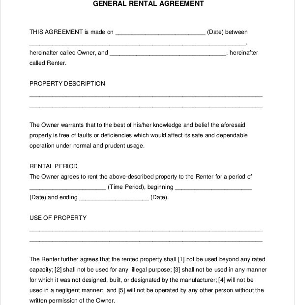 Printable Pdf Rental Agreement Form Printable Forms Free Online