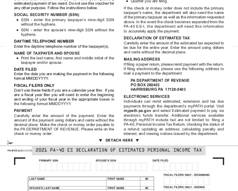 Printable Pennsylvania State Income Tax Forms Printable Forms Free Online
