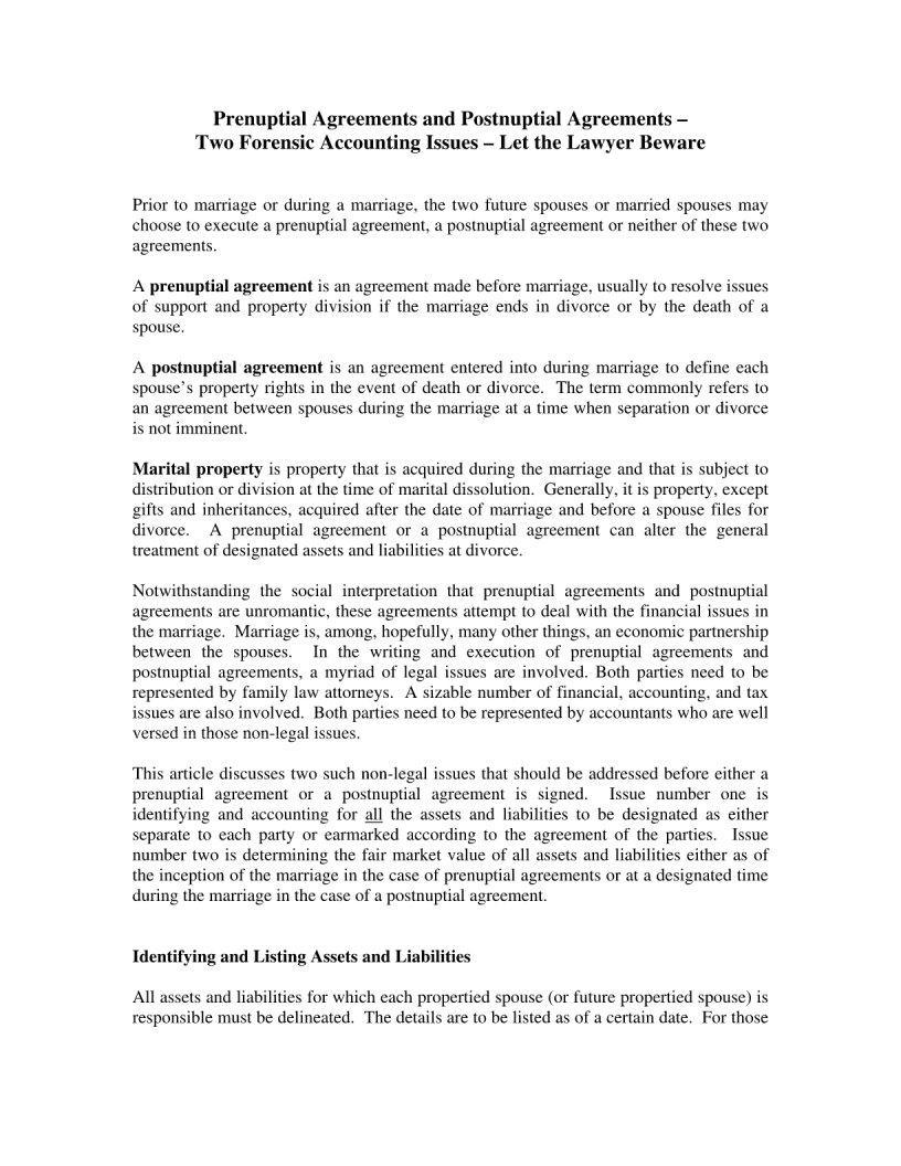 Printable Postnuptial Agreement PDF Form FormsPal