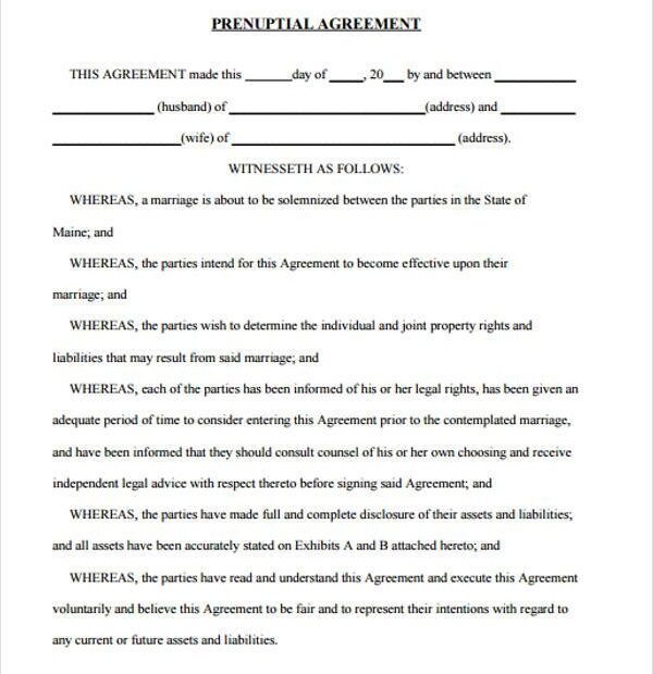 Printable Postnuptial Agreement Template Printable And Enjoyable Learning